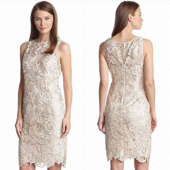 Adrianna Papell Dresses & Skirts - Adrianna Papell Lace Sheath Dress Size 8P